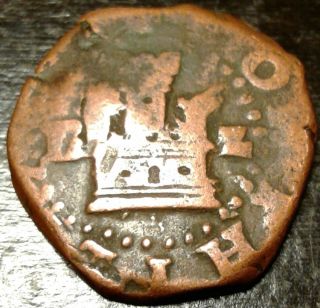 ☆rare Pirate Spanish Copper Reale Cob Coin Of King Philip☆ Pirate Blackbeard photo