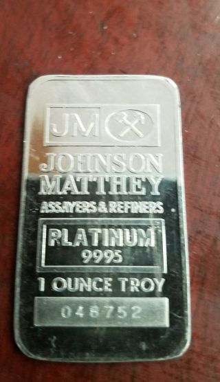 1 Oz Platinum Bar Johnson Matthey photo