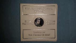 Vintage Franklin Solid Platinum Ltd Ed First Step On The Moon Mini Coin photo