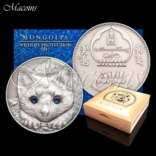 Sable Wildlife Protection 2017 Mongolia 1 Oz 999 Silver Antiqued Coin photo