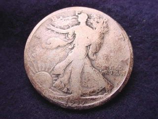 1917 - D Reverse Mm Walking Liberty Half Dollar Coin - - 2572 photo
