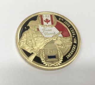 Canada Infantry Division Ww2 Ww Ii D - Day Stamp Shoei Juno Beach Gold Plated Coin photo