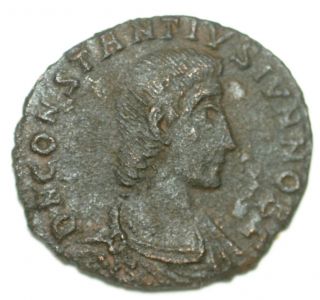 Roman Bronze Coin Follis Constantius Gallus Fallen Horseman Aquilea Ae16 photo