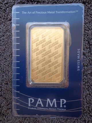 1 Oz Pamp Suisse Gold Bar.  9999 Fine Gold With Assay Cert photo