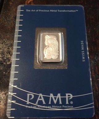 5 Gram Pamp Suisse Platinum Bar (in Assay).  9995 Fine - Lady Fortuna photo