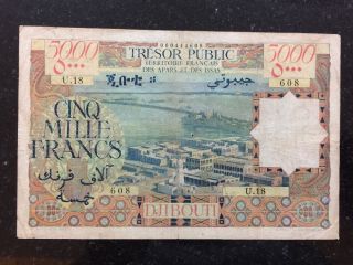 Djibouti Africa Somalia 5000 Francs Large Banknote Afars Et Des Issas photo