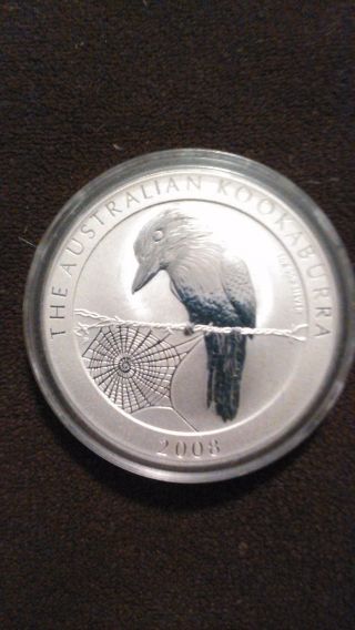 Perth 2008 Kookaburra 1 Oz.  999 Silver,  Bu In Capsule From photo