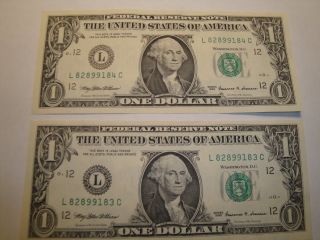 (1) $1.  00 Series 1999 Federal Reserve Note Bu Uncirculated. photo