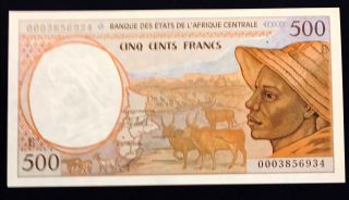 Cameroon Cameroun Central African States 500 Francs 2000 Shepherd P201eg - Unc photo