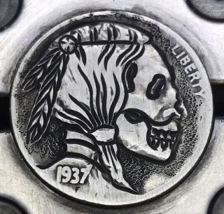 1937 Classic Coin Art Hobo Nickel Death 7 photo