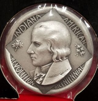 1976 Indiana American Revolution Bicentennial Medal.  999 Silver Medallic Art Co. photo