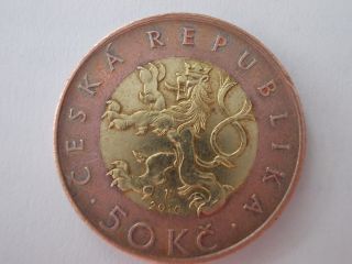 Czech Republik 50 Korun 2010 Bimetal Coin,  Praga Mater Urbium Prager Castle photo