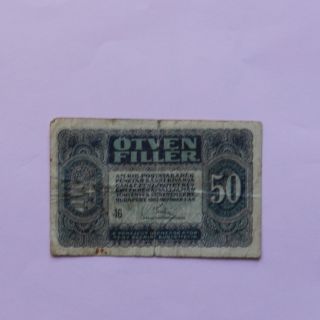 1920 Hungary.  50 Filler,  Pick 44 (folds,  Stains.  Small Tear) photo