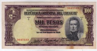 Uruguay Banco Republica 1000 Pesos 1939, photo