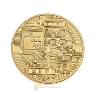 Gold Plated Physical Bitcoins Casascius Bit Coin Btc With Case Holiday Gift Gold photo