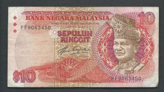 Malaysia 1983 - 84 10 Ringgit P 21 Circulated photo