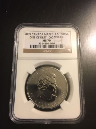 2009 Canada Palladium Maple Leaf Pd$50 Ms 70 Ngc.  Becoming Rarer Than Platinum photo