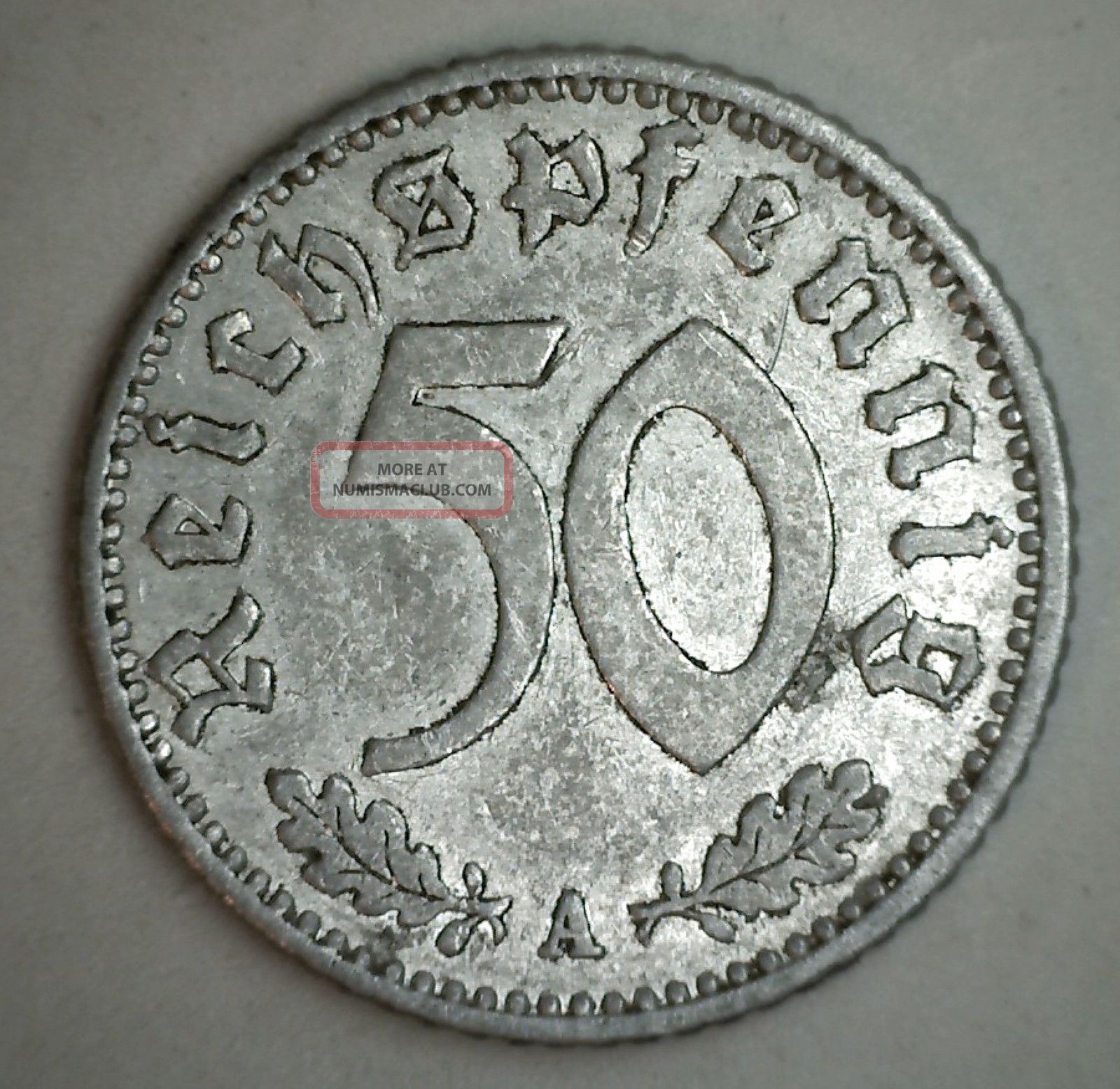 1940 A Aluminum German 5o Reichspfennig Third Reich Nazi Germany Coin Xf