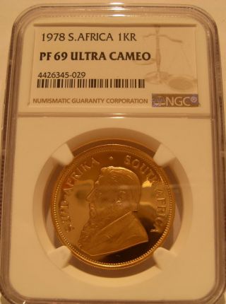 South Africa 1978 Gold 1 Oz Krugerrand Ngc Pf - 69uc photo