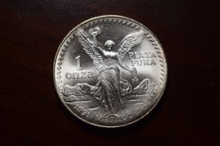 1991 Silver Mexican Libertad 1 Onza Unc photo