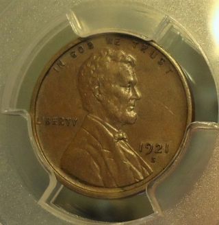 1921 - S Pcgs Au 58 Lincoln Wheat Cent,  Brown,  Listed At $100.  00 photo