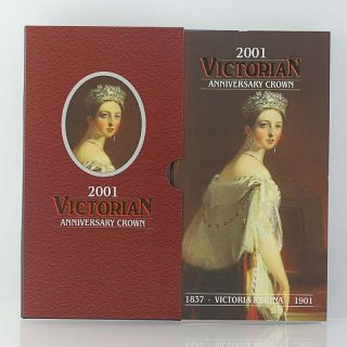 2001 Victorian Anniversary Crown Queen Victoria 5 Pounds Coin In Packaging photo