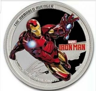 2014 Ironman Colorized 1 Oz Silver Clad Proof Coin Round Medallion In Capsule photo