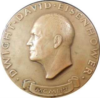 Official 1953 Eisenhower Bronze Inaugural Medal By Walker Hancock,  Maco photo