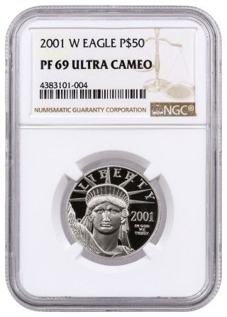 2001 - W $50 1/2 Oz Proof Platinum Eagle Ngc Pf69 Uc Sku17065 photo