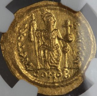 Gold Solidus Ad565 - 578 Justin Ii Ms Mintstate Uncirculated Ngc Luster photo