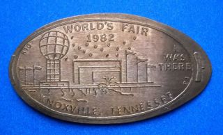 World ' S Fair Elongated Penny Knoxville Tennessee Usa Cent 1982 Souvenir Coin photo