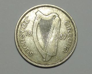 Ireland : Irish Shilling 1937.  Silver.  Key Date photo