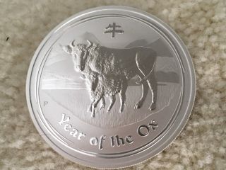 2009 Australian Lunar Year Of The Ox 1 Oz.  Silver Coin photo
