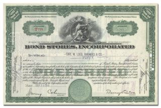 Bond Stores,  Incorporated Stock Certificate (times Square Clothier,  Billboard) photo