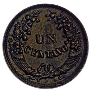 1920 R Peru Un Centavo Coin Actual Coin Photos Shown Usa photo
