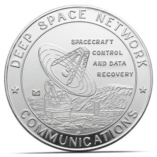 Nasa Jpl Deep Space Network Communications.  999 Silver Coin (jpl1) photo