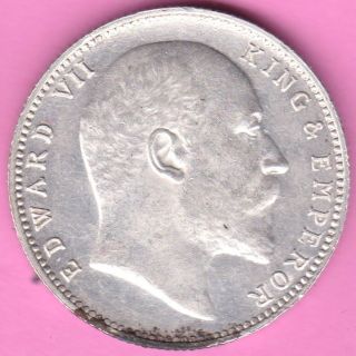 British India - 1903 - King Edward Vii - One Rupee - Rarest Silver Coin - 48 photo