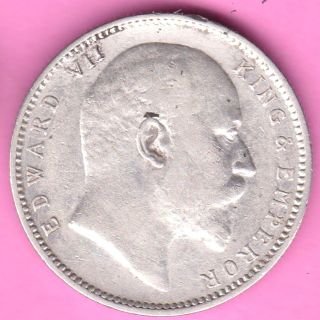 British India - 1904 - King Edward Vii - One Rupee - Rarest Silver Coin - 47 photo