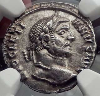 Diocletian 294ad Silver Argenteus Ancient Silver Roman Coin Tetrarchy Ngc I58236 photo