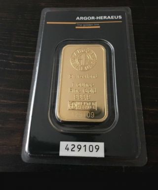 Special Three (3) 1 Oz Gold Argor Heraeus.  9999 Gold Bar In Assay Card photo