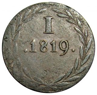 German States Frankfurt 1 Pfennig Token Coin 1819 Km Tn5 Rare Variety De02 photo