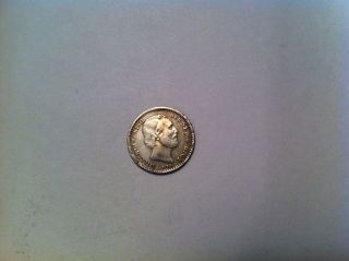 1884 Netherlands 10 Cent,  Silver,  Mid Grade Details,  Ten Dime (33) photo