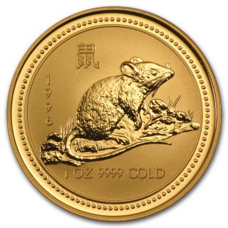 1996 Australia 1 Oz Gold Lunar Rat (series I) - Sku 9007 photo