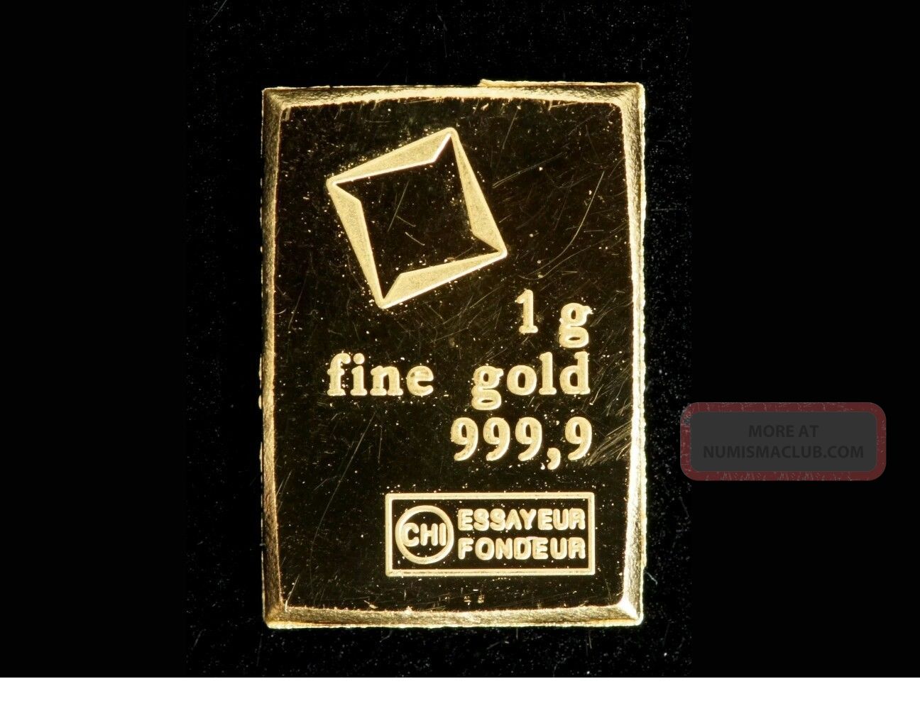 1 Gram Valcambi Suisse Gold Bar. 9999 Pure