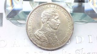 German States Prussia 3 Mark,  1914 Silver Coin Auc, photo