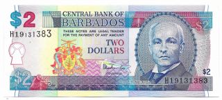 Barbados Central Bank Currency.  $2.  00 Unc photo