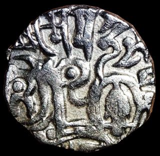 Ancient - Hindu Shahi - Samanta Deva - Horse & Sacred Cow (850 - 1000) Silver Js58 photo