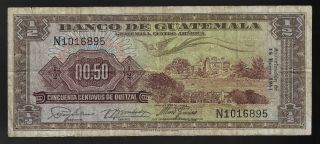 Guatemala 1/2 Quetza 1961 Pic 41c photo