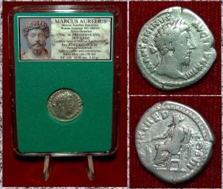 Roman Empire Coin Marcus Aurelius Fortuna On Reverse Silver Denarius photo