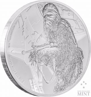 Star Wars Classics: Chewbacca - 1 Oz.  Silver Coin photo